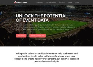 How schedjoules.com looks like on a tablet such as an iPad.