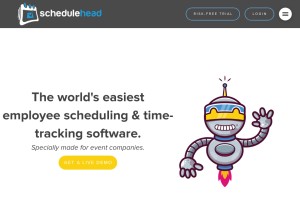How schedulehead.com looks like on a tablet such as an iPad.