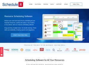 How scheduleit.com looks like on a tablet such as an iPad.