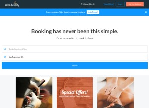How schedulicity.com looks like on a tablet such as an iPad.