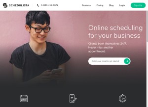 How schedulista.com looks like on a tablet such as an iPad.