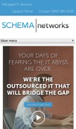 How schemanetworks.com looks like on a mobile device such as an iPhone.