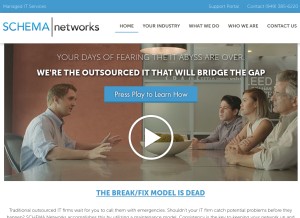 How schemanetworks.com looks like on a tablet such as an iPad.
