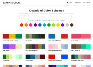 How schemecolor.com looks like on a tablet such as an iPad.