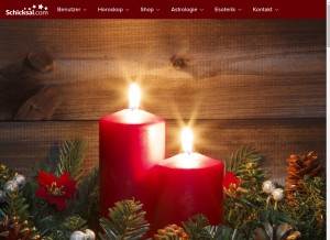 How schicksal.com looks like on a tablet such as an iPad.