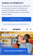 How schiphol.nl looks like on a mobile device such as an iPhone.