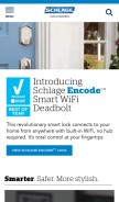 How schlage.com looks like on a mobile device such as an iPhone.
