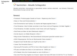 How schlagzeilen.top looks like on a tablet such as an iPad.