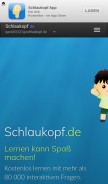 How schlaukopf.de looks like on a mobile device such as an iPhone.