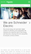 How schneider-electric.com looks like on a mobile device such as an iPhone.