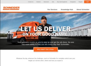 How schneider.com looks like on a tablet such as an iPad.