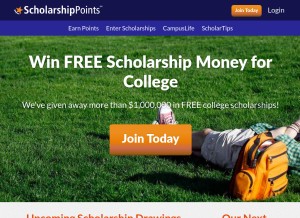 How scholarshippoints.com looks like on a tablet such as an iPad.