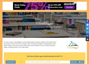 How schooldigger.com looks like on a tablet such as an iPad.
