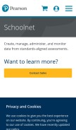 How schoolnet.com looks like on a mobile device such as an iPhone.
