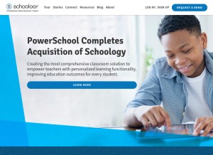 How schoology.com looks like on a tablet such as an iPad.