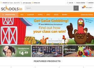 How schoolsin.com looks like on a tablet such as an iPad.