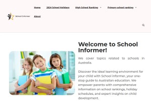 How schoolsinformer.com looks like on a tablet such as an iPad.