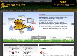 How schoolssports.com looks like on a tablet such as an iPad.