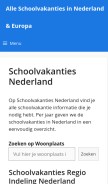 How schoolvakanties.org looks like on a mobile device such as an iPhone.