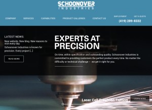 How schoonoveronline.com looks like on a tablet such as an iPad.