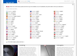 How schott.com looks like on a tablet such as an iPad.
