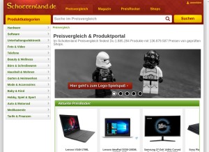 How schottenland.de looks like on a tablet such as an iPad.