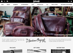 How schottnyc.com looks like on a tablet such as an iPad.