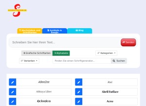 How schriftarten.io looks like on a tablet such as an iPad.