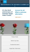 How schwabfunds.com looks like on a mobile device such as an iPhone.