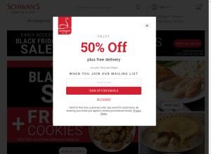 How schwans.com looks like on a tablet such as an iPad.