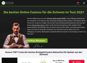 How schweizonlinecasino.com looks like on a tablet such as an iPad.