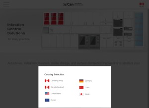 How scican.com looks like on a tablet such as an iPad.