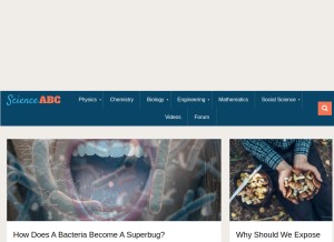 How scienceabc.com looks like on a tablet such as an iPad.