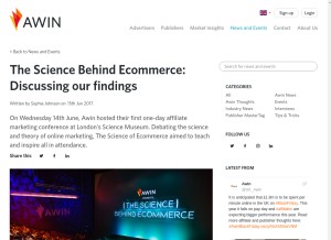 How sciencebehindecommerce.com looks like on a tablet such as an iPad.