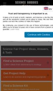 How sciencebuddies.org looks like on a mobile device such as an iPhone.