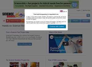 How sciencebuddies.org looks like on a tablet such as an iPad.