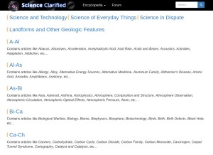 How scienceclarified.com looks like on a tablet such as an iPad.