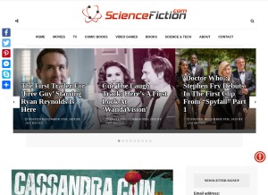 How sciencefiction.com looks like on a tablet such as an iPad.