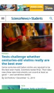 How sciencenewsforstudents.org looks like on a mobile device such as an iPhone.