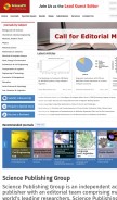 How sciencepublishinggroup.com looks like on a mobile device such as an iPhone.