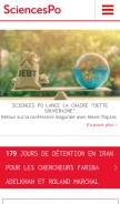 How sciencespo.fr looks like on a mobile device such as an iPhone.