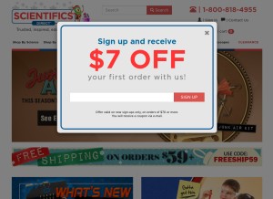 How scientificsonline.com looks like on a tablet such as an iPad.