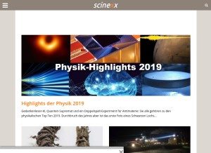 How scinexx.de looks like on a tablet such as an iPad.