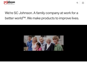 How scjohnson.com looks like on a tablet such as an iPad.