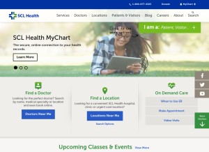How sclhealth.org looks like on a tablet such as an iPad.