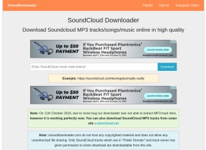How sclouddownloader.net looks like on a tablet such as an iPad.