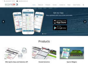 How score24.com looks like on a tablet such as an iPad.