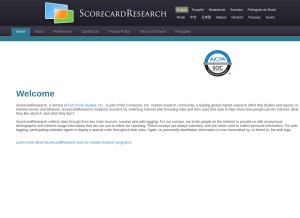 How scorecardresearch.com looks like on a tablet such as an iPad.