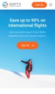 How scottscheapflights.com looks like on a mobile device such as an iPhone.