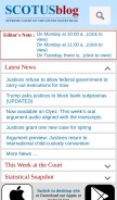 How scotusblog.com looks like on a mobile device such as an iPhone.